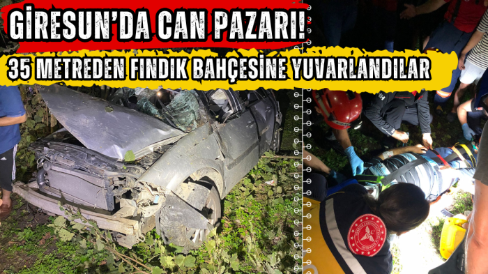 Giresun’da can pazarı! 35 metreden fındık bahçesine yuvanlandılar